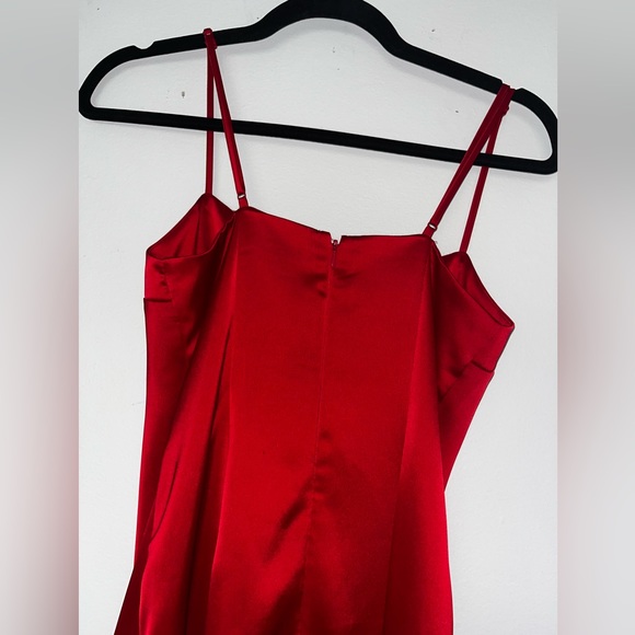 Red Satin Mini Dress - Picture 2 of 4